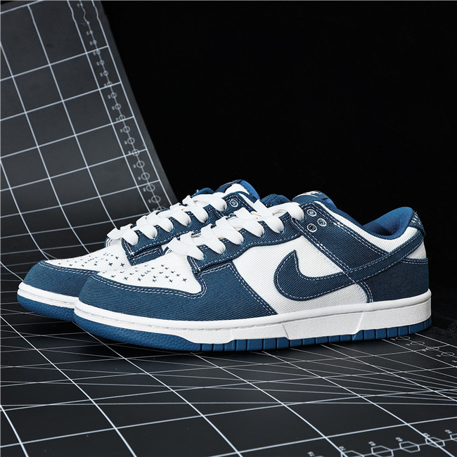 Women's Dunk Low Navy/White Shoes 250
